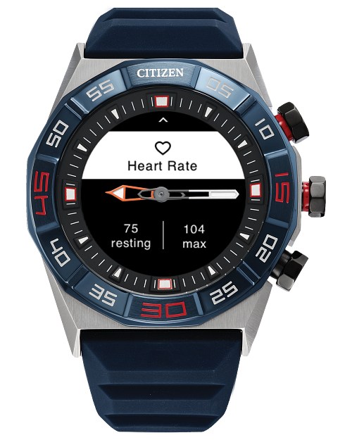 CZ Smart Hybrid Black Dial Silicone Strap JX2008 06E CITIZEN